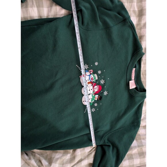 Green Snowman Holiday Christmas Sweater – Basic Editions – Size M - Picture 5 of 8